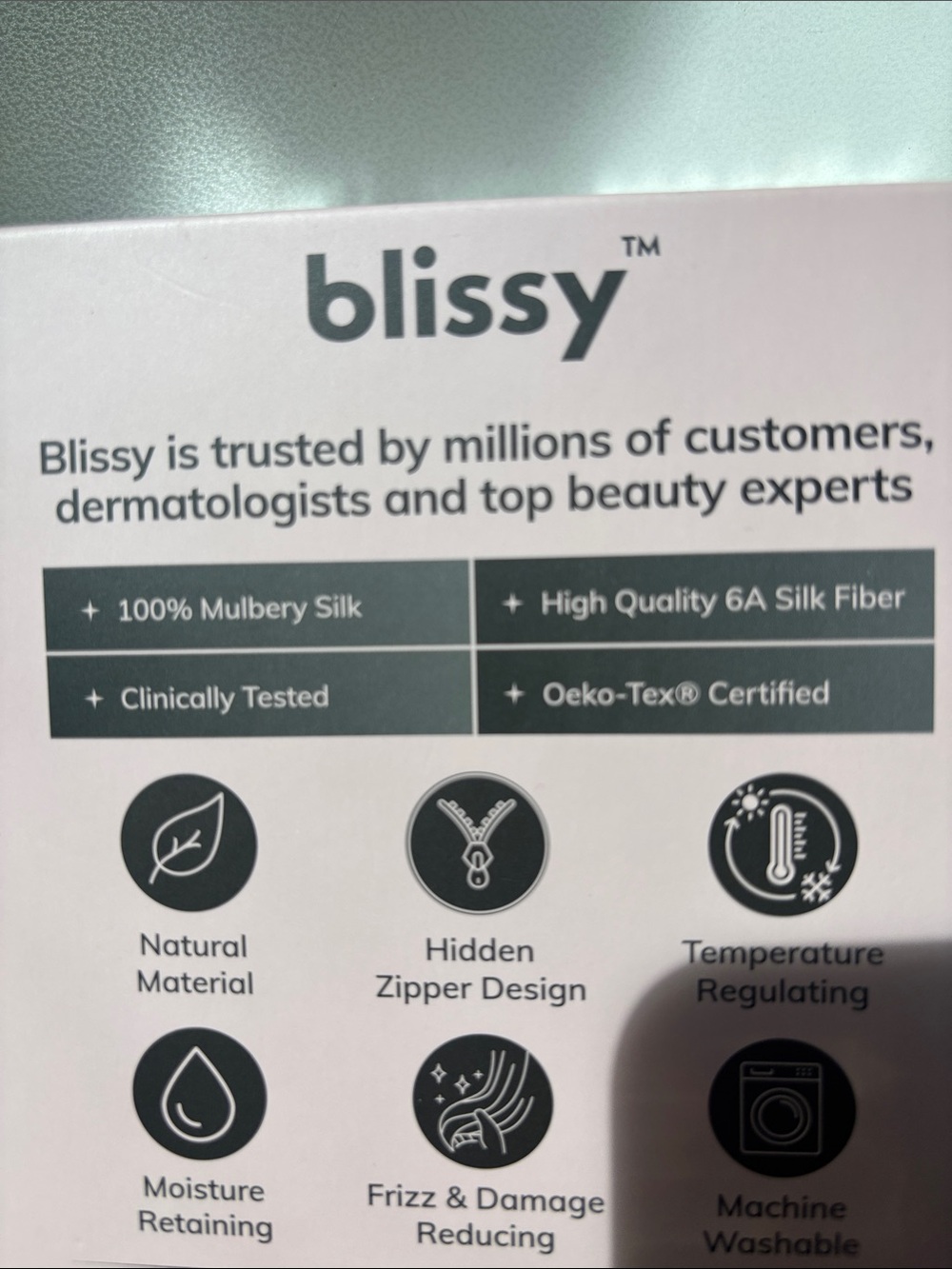 Blissy 100% mulberry silk pillowcase - Picture 2 of 7